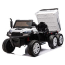24V 2-Seater UTV-XXL Ride On Truck with Dump Bed for kid,Ride On 4WD UTV with 6 Wheels,Foam Tires, Suitable for Off-Roading,remote control,Three-Point Safety Harness