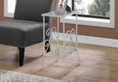 Accent Table, Side Tempered Glass, Transitional - Silver by HouseOfZazla