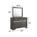 Traditional Queen 5 Piece Storage Bedroom Set in Gray Wood