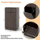 Tilt Out Trash Can Cabinet With Wave Textured Drawer & Pull Out Bin by HouseOfZazla
