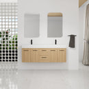 60" Floating Double Sink Bathroom Vanity with Drawers and Doors by HouseOfZazla