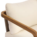 Acacia Wood Outdoor Patio Club Chair with PE Wicker Backrest & Cushions (Set of 2) by HouseOfZazla