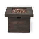 Anchorage 32'' Wood Square MGO Fire Pit Brown - 40,000 BTU