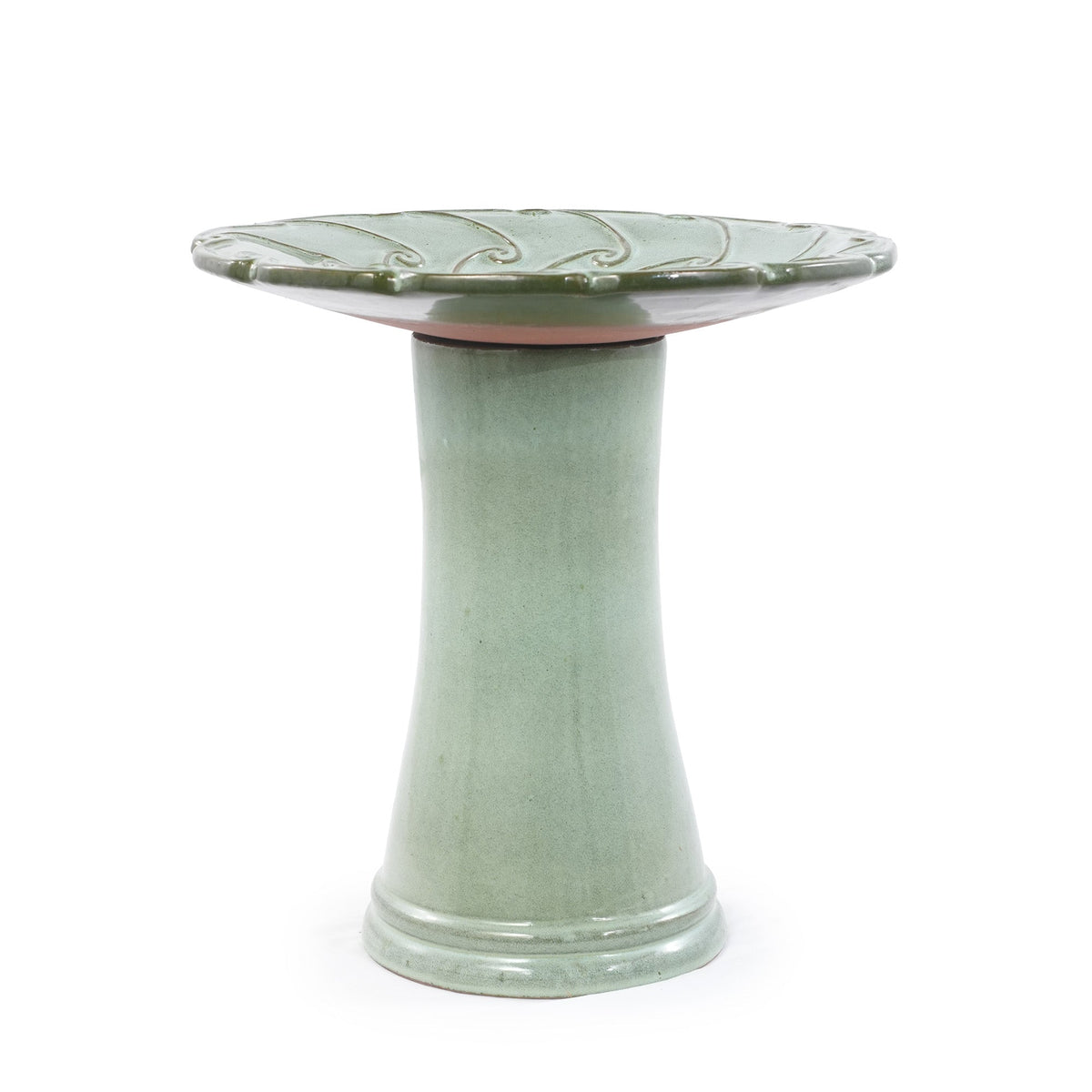 Handmade Glazed Ceramic Bird Bath, photo 9 of 10