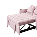 55.3" 4-1 Multi-functional Sofa Bed with Cup Holder and USB Port for Living Room or Apartments Pink