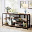 Tribesigns - Extra Long Console Table, 3 Tier With Storage Shelves - Rustic Brown by HouseOfZazla