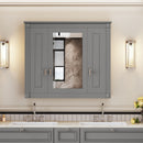 Wall Mounted Bathroom Cabinet With Mirror And 4 Shelves, Rectangular Design - Gray by HouseOfZazla
