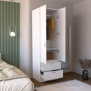 Armoire Organiser, Two Shelves, Rod, Double Door Cabinet Armoire by HouseOfZazla
