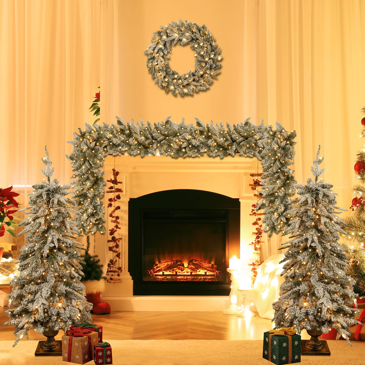 Pre-Lit Christmas Artificial Tree 4-Piece Set, photo 3 of 8