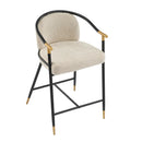 26" H Upholstered Counter Stool with Metal Frame (Set of 2) - Almond by HouseOfZazla