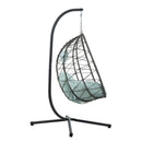 Egg Chair with Stand Indoor Outdoor Swing Chair Patio Wicker Hanging Egg Chair by HouseOfZazla