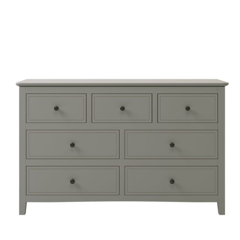 7 Drawers Solid Wood Dresser,Gray