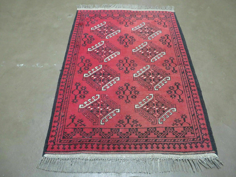 3' X 4' Vintage Fine Handmade Turkoman Bokhara Yamud Rug Carpet Nice