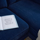 83" Modern Sectional Sofas Couches Velvet L Shaped Couches for Living Room, Bedroom, Blue