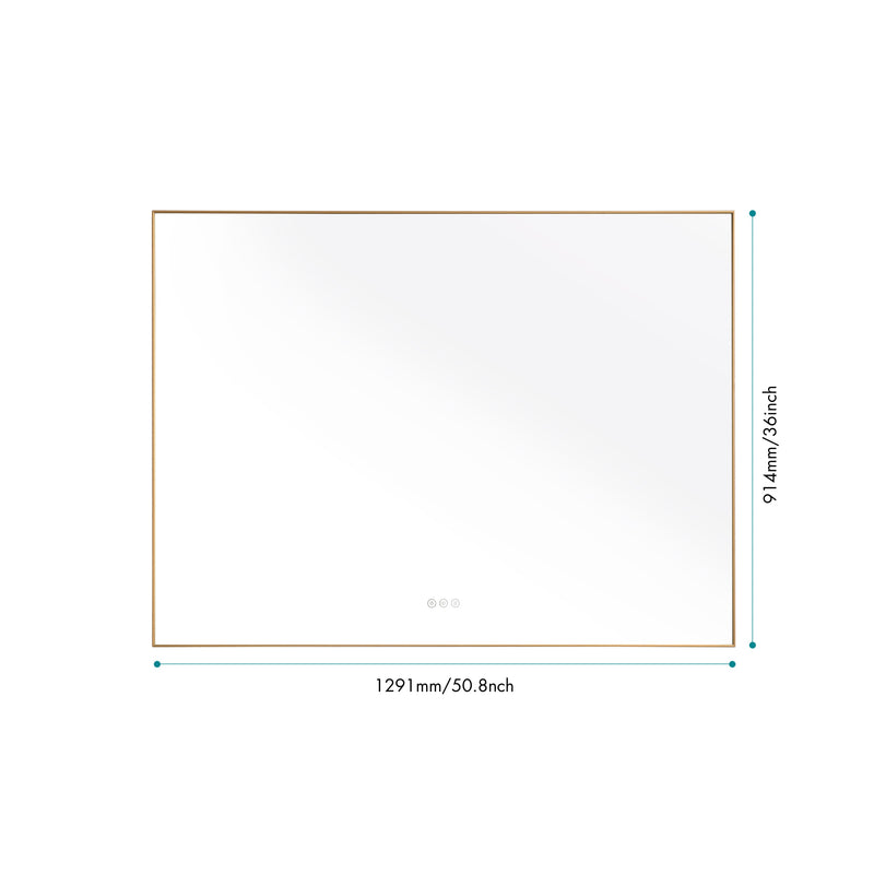 48x 36Inch LED Mirror Bathroom Vanity Mirror with Back Light, Wall Mount Anti-Fog Memory Large Adjustable Vanity Mirror