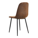 A set of 6 modern medieval style restaurant cushioned armchairs, equipped with soft suede cushions and black metal legs, suitable for kitchens, lounges, and farmhouses.