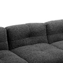 87.7" Sectional Sofa Cozy Teddy Fleece Fabric Sectional Sofa Couch with Two USB Ports a Movable Storage Ottoman and Two Lumbar Pillows for Living Room, Gray