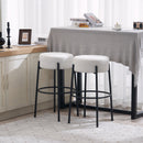 30" Tall, Round High Bar Stools, Set of 2 - Contemporary upholstered dining stools for kitchens, coffee shops and bar stores - Includes sturdy hardware support legs