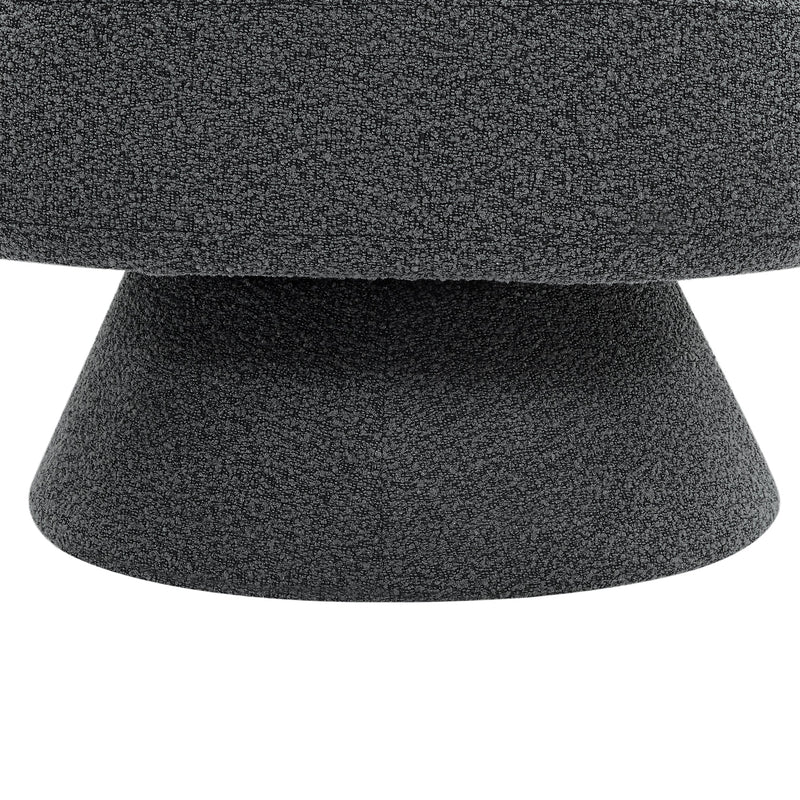 360 Degree Swivel Sherpa Accent Chair Modern Style Barrel Chair with Toss Pillows for home office, living room, bedroom, Dark Grey