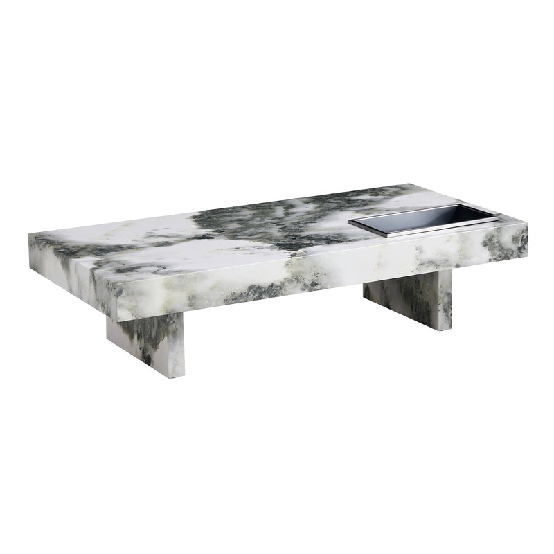 A modern and practical coffee table with black and white patterns. Made of MDF material. The fusion of elegance and natural fashion 47.2"x 23.6"x 12 "