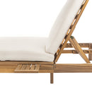 TREXM 5-Position Adjustable Backrest Double Chaise Lounge Outdoor