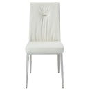 Kamaile - Side Chair (Set of 2) - Beige Synthetic Leather & Chrome