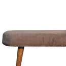 Solid Wood Faux Fur Fabric Bench, Upholstered, Nordic Legs