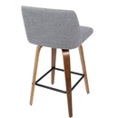 Toriano - Mid Century Modern Fixed Height Counter Stool & Square Footrest (Set of 2) by Unique Piece Furniture