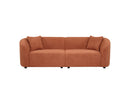 87' Curved Contemporary Sofa in Orange: Plush Seating, Streamlined Design, and Durable Frame – Ideal for Stylish Living Spaces