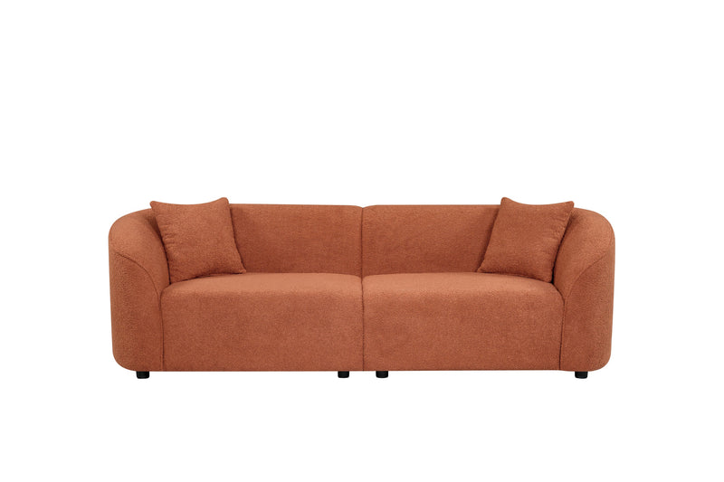 87' Curved Contemporary Sofa in Orange: Plush Seating, Streamlined Design, and Durable Frame – Ideal for Stylish Living Spaces