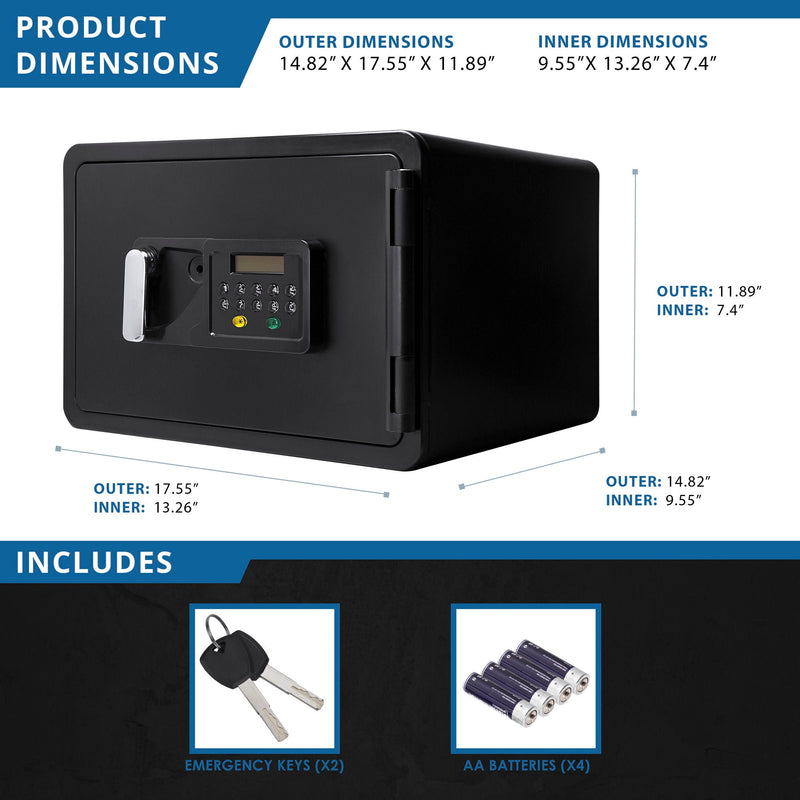 0.54 Cubic Ft Keypad Fireproof Security Safe - Black, photo 8 of 9