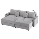 Modern Style Loveseat Sofa Sectional Sofa Couch With Storage Space, A Movable Ottoman, Two USB Ports, Two Cup Holders, A Phone Holder For Living Room by HouseOfZazla