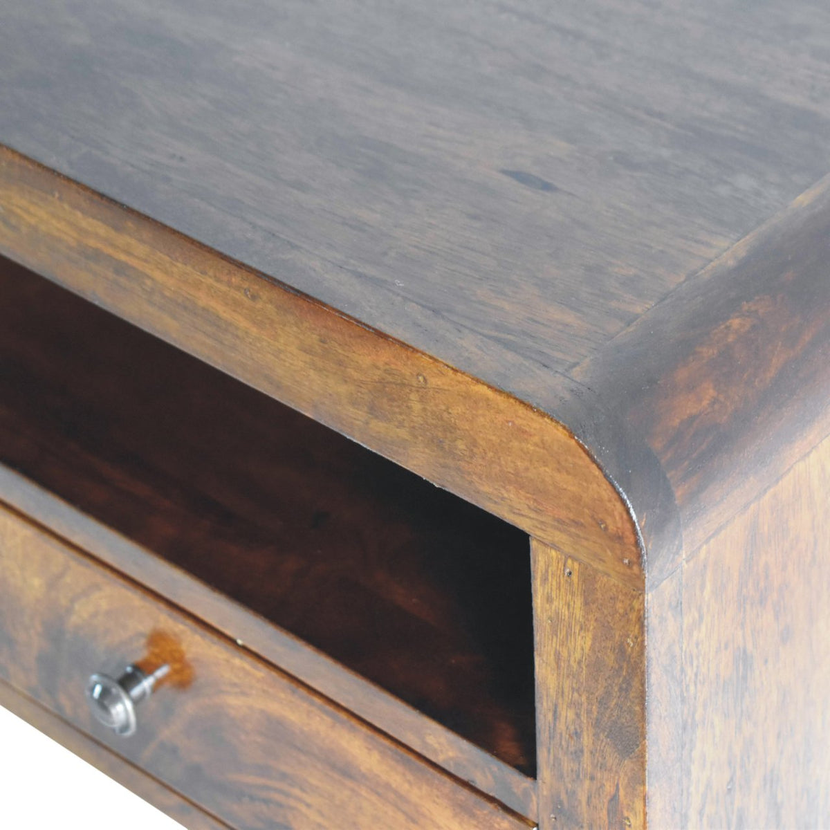 Chunky Chestnut Floating Bedside, 1-Drawer, 1 Open Slot, photo 7 of 10