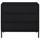 Jess 2-door Arched Fluted Glass Accent Cabinet Black