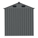 8x6 Ft Metal Outdoor Storage Shed with Window, Floor Base, Air Vents and Double Hinged Door