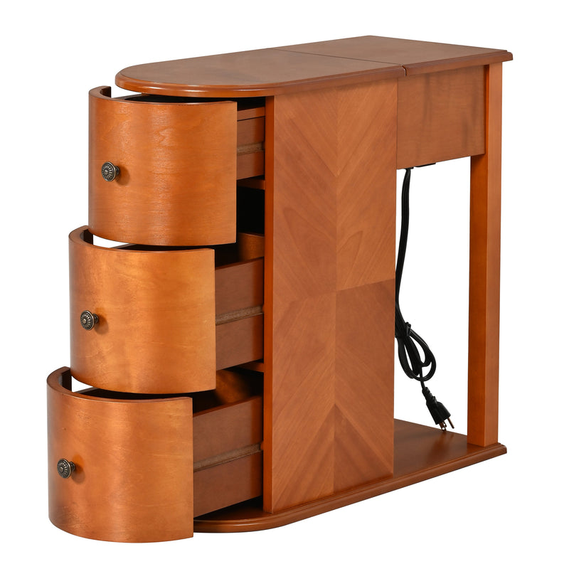 Modern End Table with Hidden Cup Holder Drawer, photo 3 of 10
