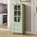 Minimalism Buffet Cabinet With Glass Doors And Double Drawer by HouseOfZazla