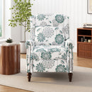 Push Back Recliner Chair Upholstered With Classic Wing Back And Solid Gourd-Shaped Legs by HouseOfZazla