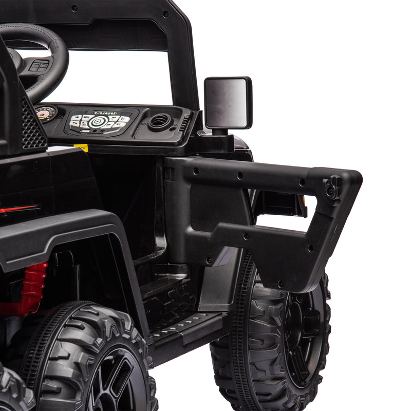 24V Ride On Large PickUp Truck car for Kids,ride On 4WD Toys with Remote Control,Parents Can Assist in Driving,Bluetooth music version,Pickup truck design with spacious storage in the rear.