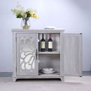Elegant Sideboard With 2 Acrylic Mirrored Doors, Adjustable Shelf Storage by HouseOfZazla