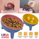 Raised Tilted Elevated Cat Food Bowl Pet Backflow Prevention Water Dish Feeding Bowl for Cats Small Dogs