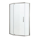 Semi Frameless Neo Angle Hinged Shower Enclosure With Clear Tempered Glass - Brushed Nickel by HouseOfZazla