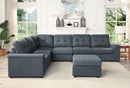 Isla - Fabric Sectional Sofa With Ottoman by HouseOfZazla