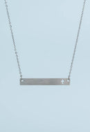 Layla Silver Cross Bar Necklace