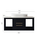 Modern 39.4-In Wall-Mounted Bathroom Vanity with Oval Ceramic Sink