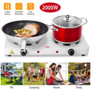 2000W Double Electric Burner Portable Dual Counter Stove Countertop Hot Plate Kitchen Cooker Stove with 5 Gear Temperature Control