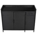 K&K 47.5"W Wicker Outdoor Storage Cabinet with Tempered Glass Top by HouseOfZazla