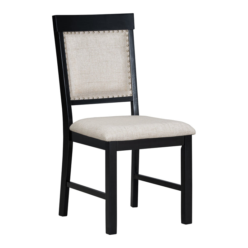 5-Piece Retro Dining Set, Rectangular Wooden Dining Table and 4 Upholstered Chairs for Dining Room and Kitchen (Black)