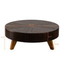Round Retro Coffee With Solid Wood Legs by Unique Piece Furniture