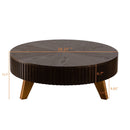 Round Retro Coffee With Solid Wood Legs by HouseOfZazla